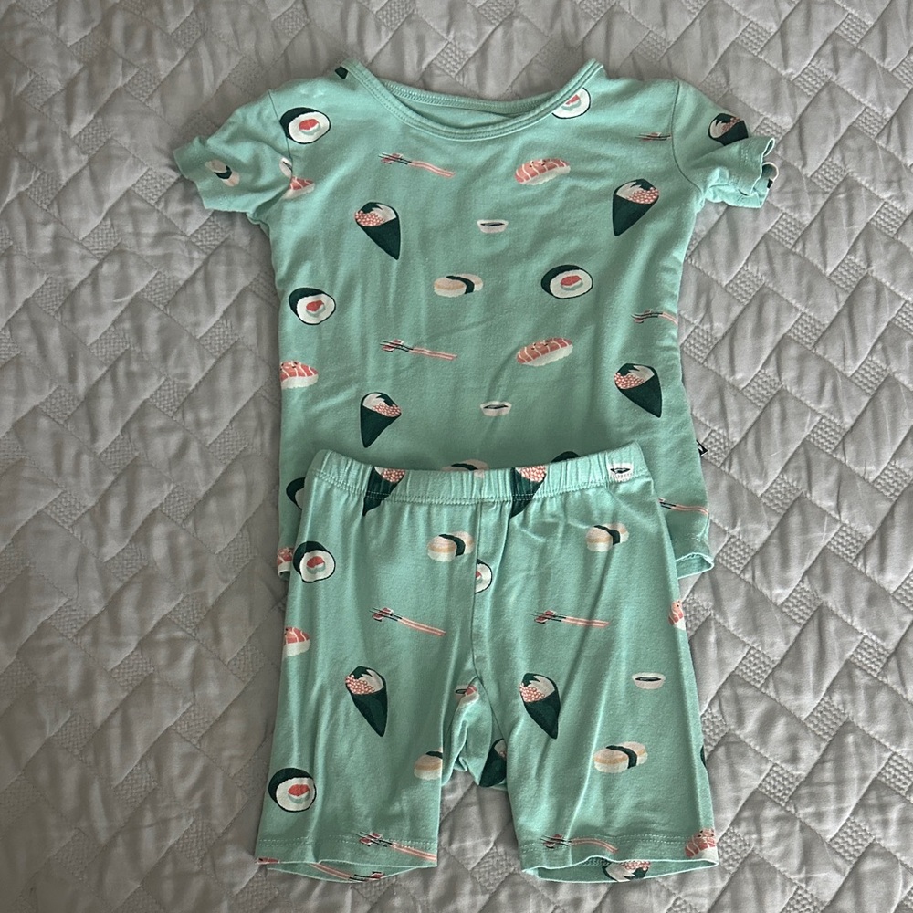 Kyte BABY Sushi Print Kids Pajama Set - Mint